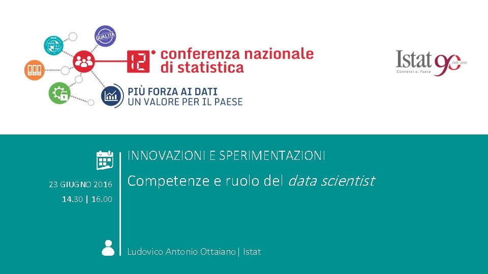 ROMA 23 GIUGNO 2016 COMPORTAMENTI INDIVIDUALI Competenze e ruolo del data scientist E RELAZIONI