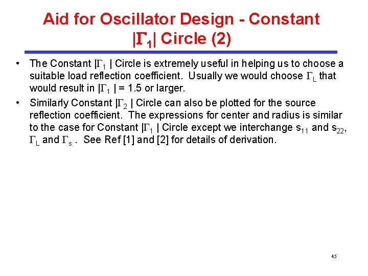 Aid for Oscillator Design - Constant | 1| Circle (2) • The Constant |