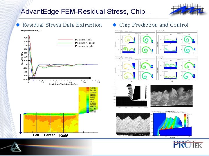 Advant. Edge FEM-Residual Stress, Chip… Residual Stress Data Extraction Left Center Right Chip Prediction