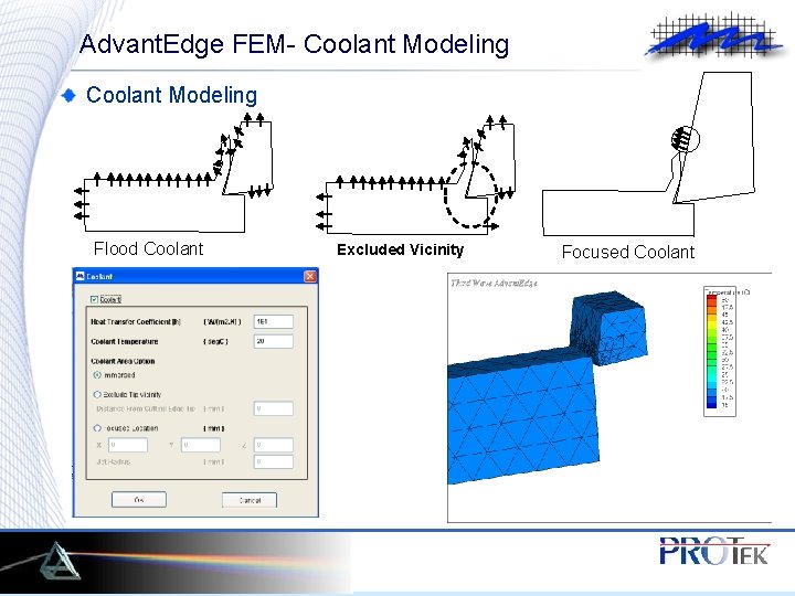 Advant. Edge FEM- Coolant Modeling Flood Coolant Excluded Vicinity Focused Coolant 