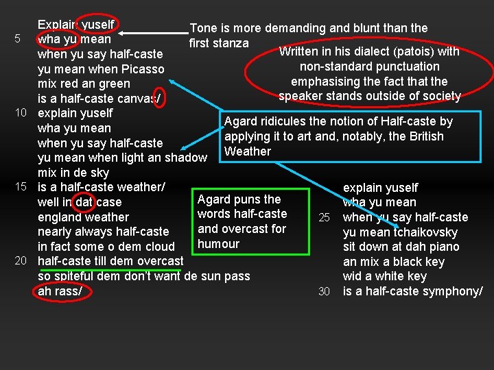 Explain yuself Tone is more demanding and blunt than the 5 wha yu mean