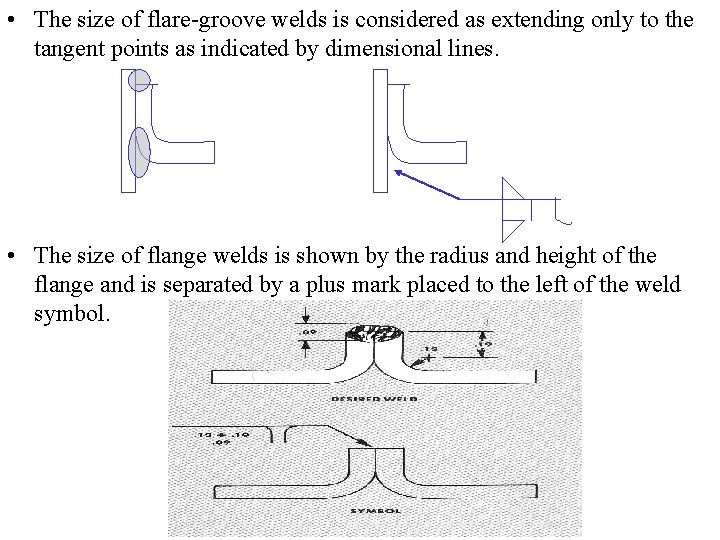  • The size of flare-groove welds is considered as extending only to the