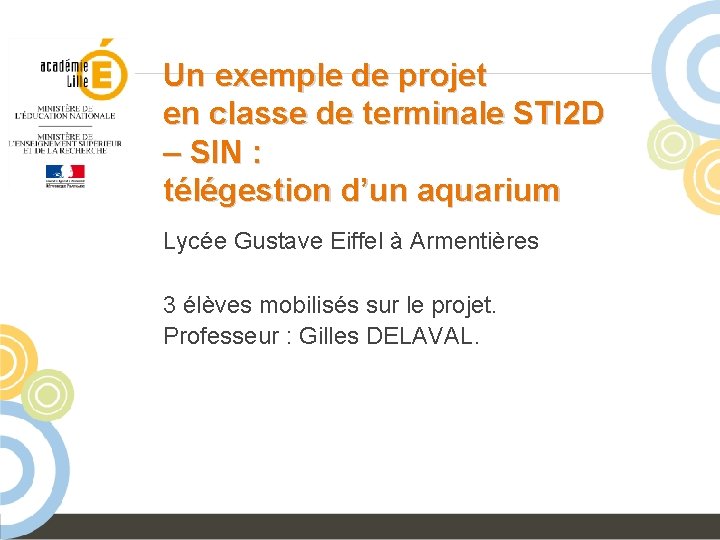 Un exemple de projet en classe de terminale STI 2 D – SIN :