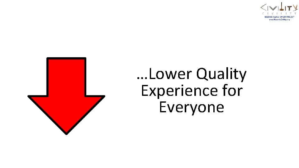 …Lower Quality Experience for Everyone 