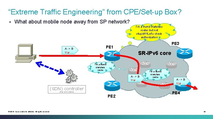 “Extreme Traffic Engineering” from CPE/Set-up Box? § What about mobile node away from SP