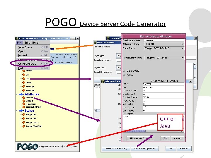 POGO Device Server Code Generator C++ or Java 