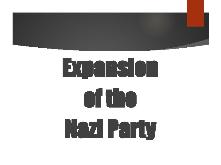 Expansion of the Nazi Party 