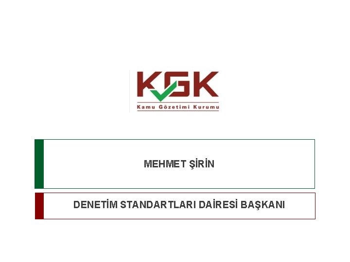 MEHMET ŞİRİN DENETİM STANDARTLARI DAİRESİ BAŞKANI 