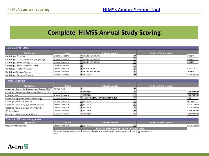 HIMSS Annual Scoring Tool Complete HIMSS Annual Study Scoring 