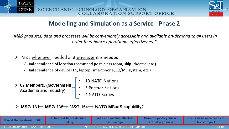 Modelling and Simulation as a Service - Phase 2 “M&S products, data and processes