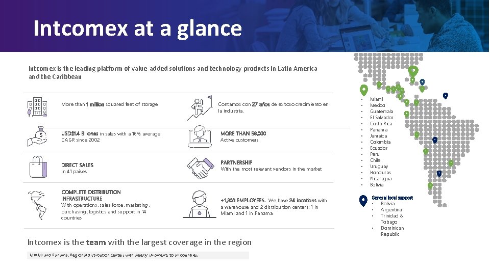 Intcomex at a glance Intcomex is the leading platform of value-added solutions and technology