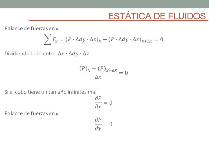 ESTÁTICA DE FLUIDOS 