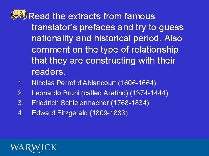  Read the extracts from famous translator’s prefaces and try to guess nationality and