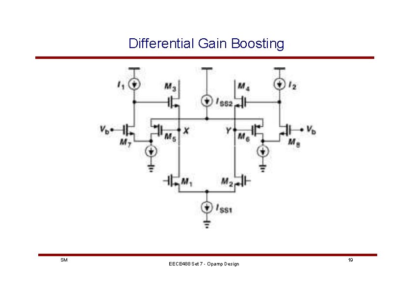 Differential Gain Boosting SM EECE 488 Set 7 - Opamp Design 19 