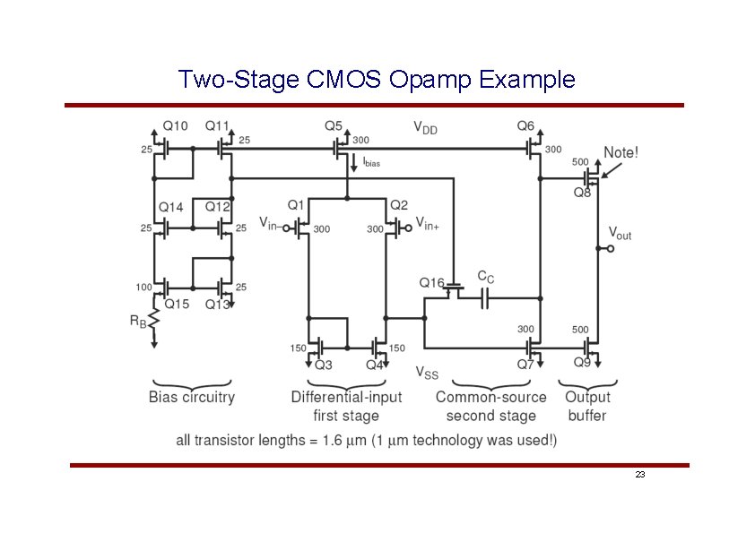 Two-Stage CMOS Opamp Example 23 