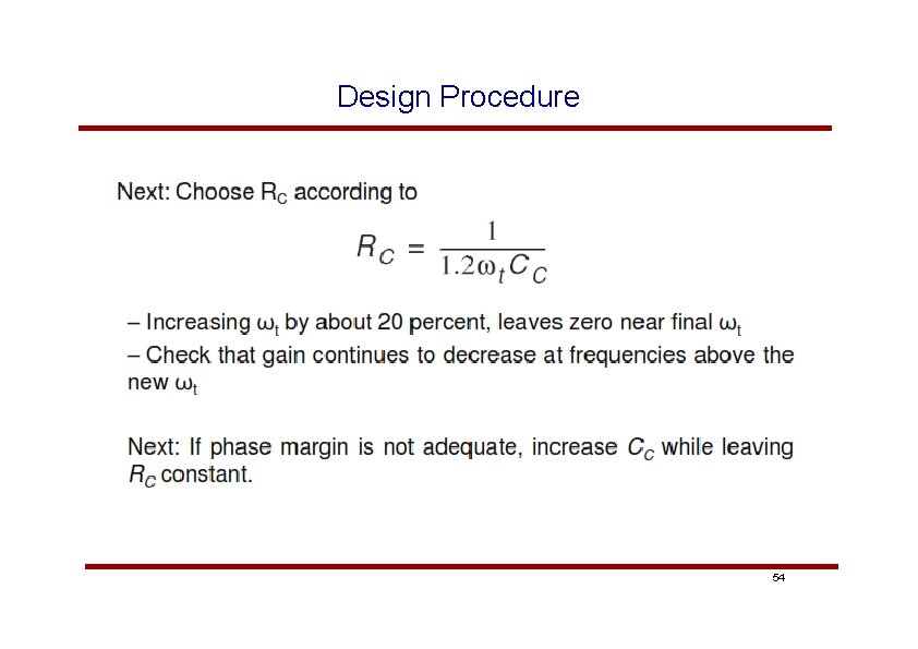 Design Procedure 54 