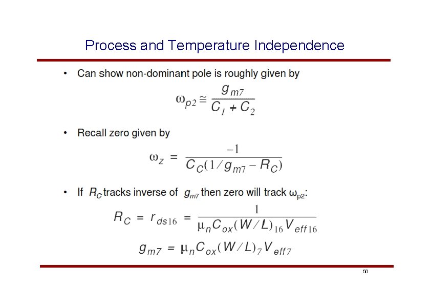 Process and Temperature Independence 56 