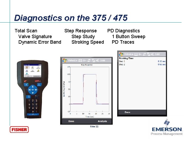 Diagnostics on the 375 / 475 Total Scan Step Response PD Diagnostics Valve Signature