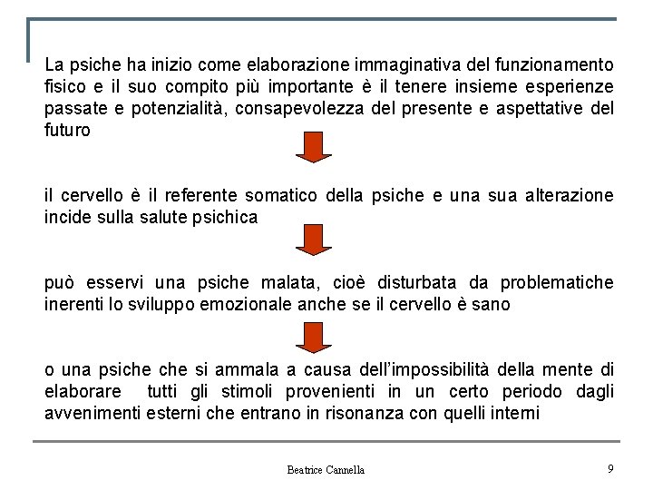 La psiche ha inizio come elaborazione immaginativa del funzionamento fisico e il suo compito