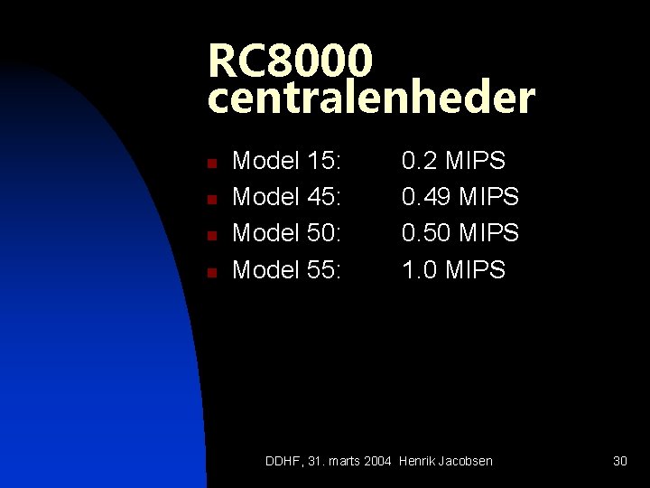 RC 8000 centralenheder n n Model 15: Model 45: Model 50: Model 55: 0.