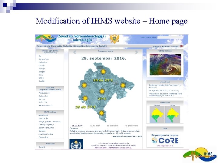Modification of IHMS website – Home page Modification of IHMS website – Home page