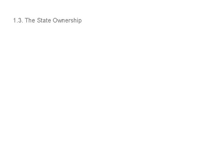 1. 3. The State Ownership 