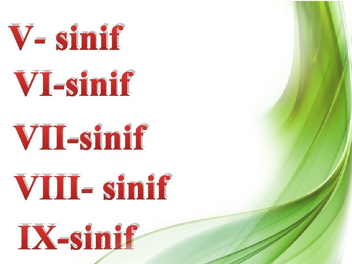 V- sinif VI-sinif VIII- sinif IX-sinif 