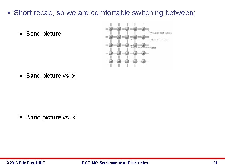  • Short recap, so we are comfortable switching between: § Bond picture §