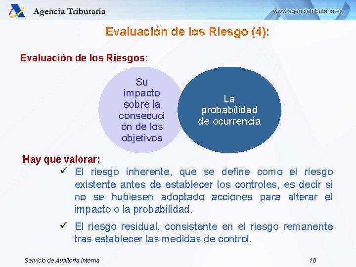 Evaluación de los Riesgo (4): Evaluación de los Riesgos: Su impacto sobre la consecuci Evaluación de los Riesgo (4): Evaluación de los Riesgos: Su impacto sobre la consecuci