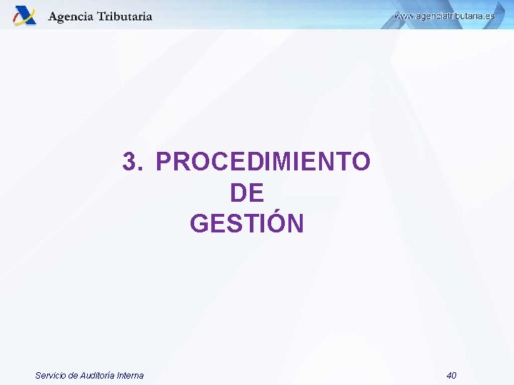 3. PROCEDIMIENTO DE GESTIÓN Servicio de Auditoría Interna 40 3. PROCEDIMIENTO DE GESTIÓN Servicio de Auditoría Interna 40