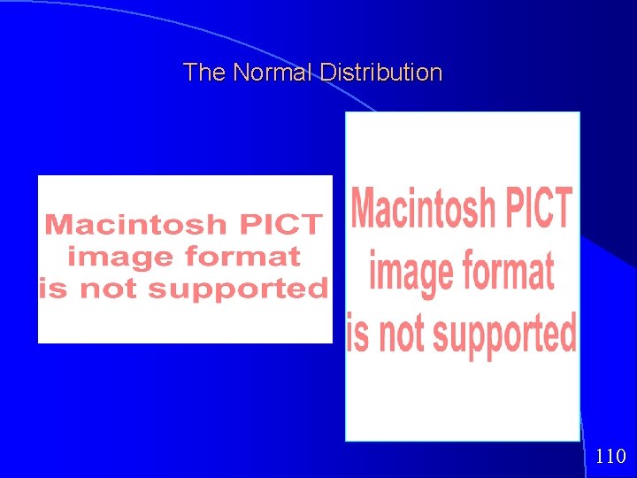 The Normal Distribution 110 