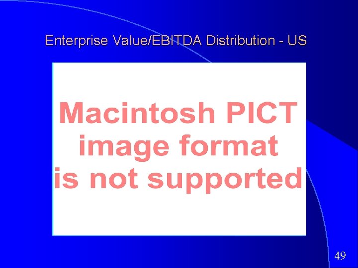 Enterprise Value/EBITDA Distribution - US 49 