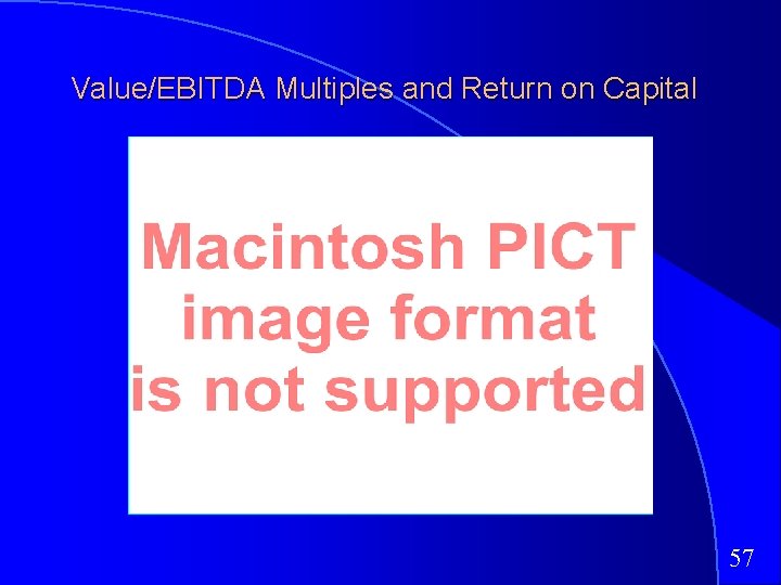 Value/EBITDA Multiples and Return on Capital 57 