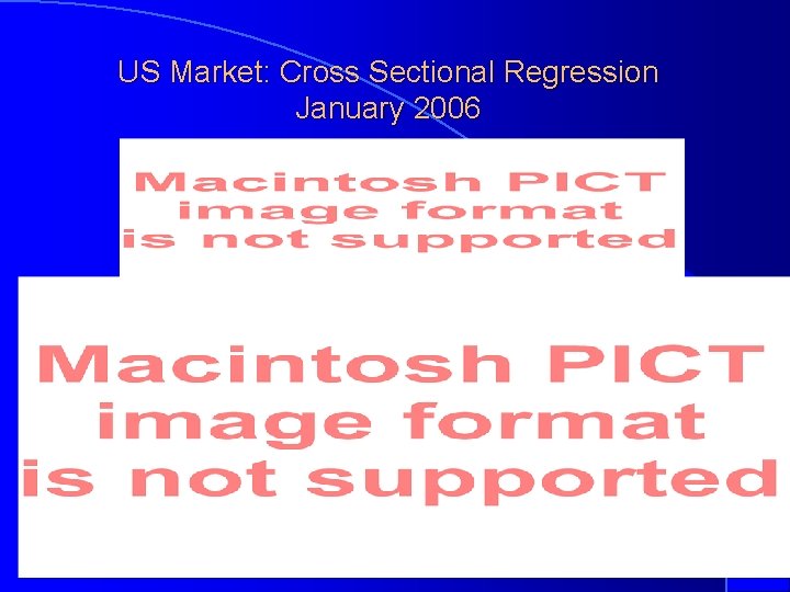 US Market: Cross Sectional Regression January 2006 60 