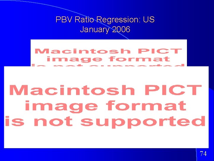 PBV Ratio Regression: US January 2006 74 