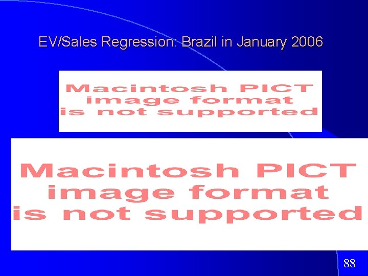 EV/Sales Regression: Brazil in January 2006 88 