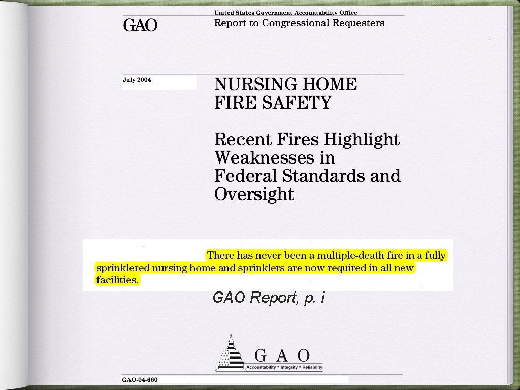 GAO Report, p. i 