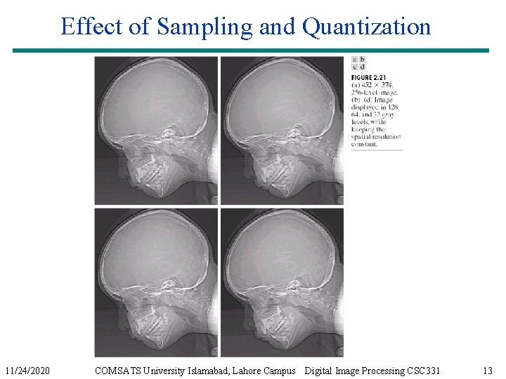 Effect of Sampling and Quantization 11/24/2020 COMSATS University Islamabad, Lahore Campus Digital Image Processing