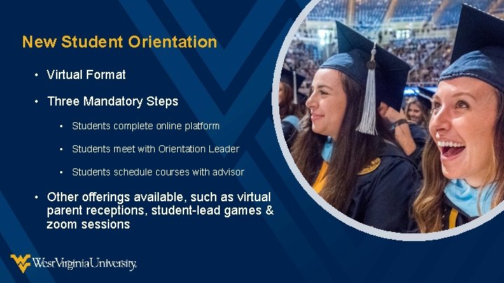 New Student Orientation • Virtual Format • Three Mandatory Steps • Students complete online