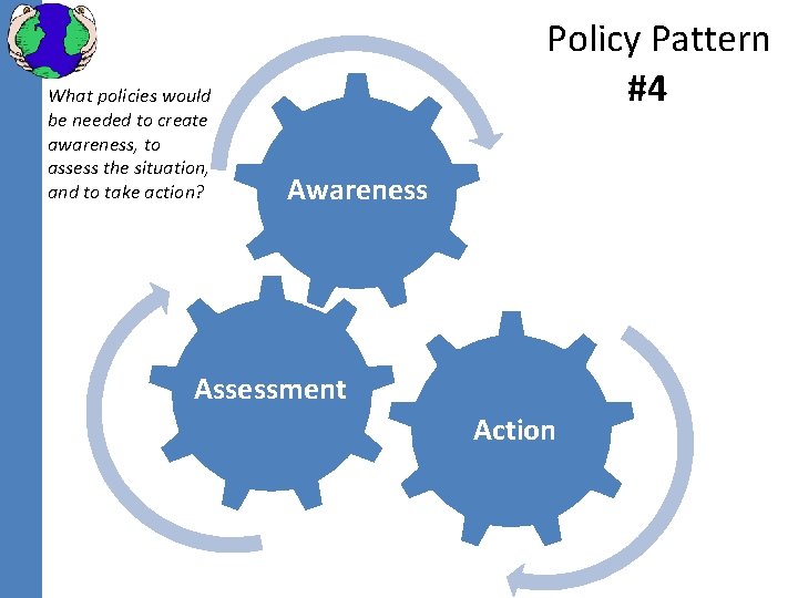 What policies would be needed to create awareness, to assess the situation, and to
