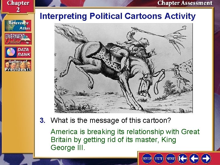 Interpreting Political Cartoons Activity 3. What is the message of this cartoon? America is