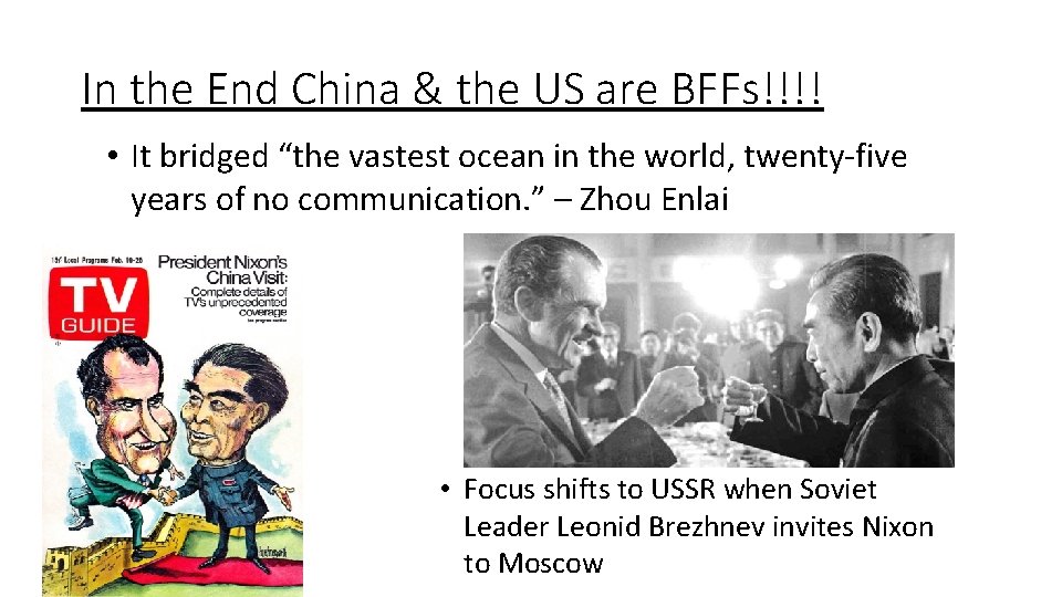 In the End China & the US are BFFs!!!! • It bridged “the vastest