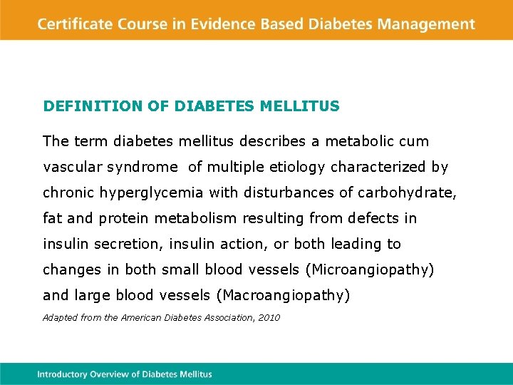 Introduction To Diabetes Mellitus Basic Concepts What Is