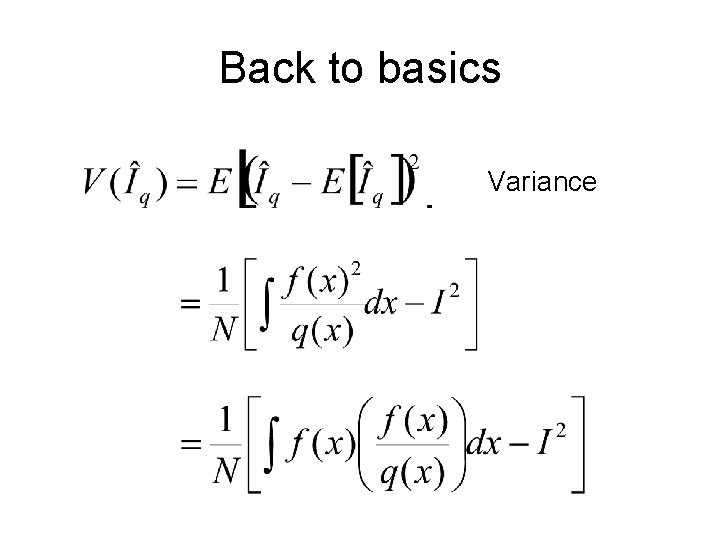 Back to basics Variance 