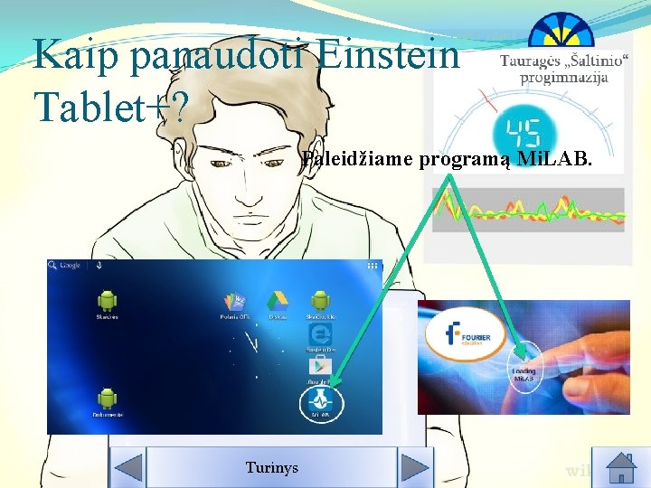 Kaip panaudoti Einstein Tablet+? Paleidžiame programą Mi. LAB. Turinys 