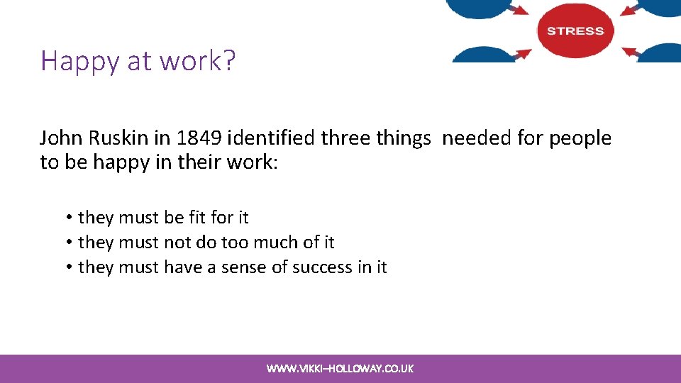 Happy at work? John Ruskin in 1849 identified three things needed for people to Happy at work? John Ruskin in 1849 identified three things needed for people to