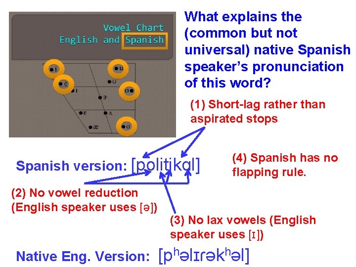 What explains the (common but not universal) native Spanish speaker’s pronunciation of this word?