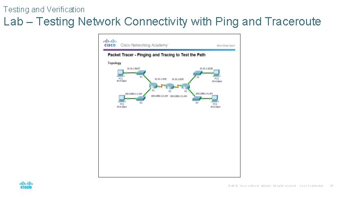 Testing and Verification Lab – Testing Network Connectivity with Ping and Traceroute © 2016
