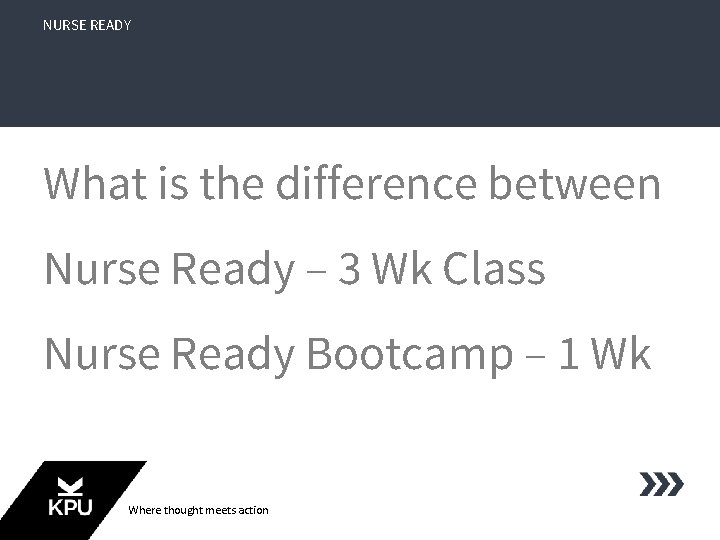 NURSE READY What is the difference between Nurse Ready – 3 Wk Class Nurse