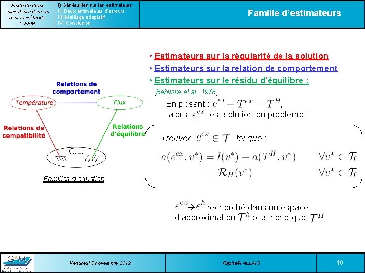 Etude de deux estimateurs d’erreur pour la méthode X-FEM I) Généralités sur les estimateurs